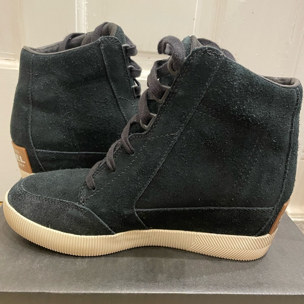 Sorel Black Waterproof Wedge Sneakers